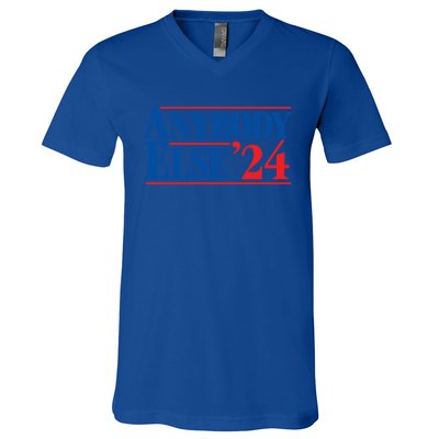 Anybody Else 24 Election 2024 Anti Biden Trump Desantis Vote Gift V-Neck T-Shirt