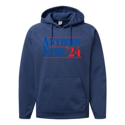 Anybody Else 24 Election 2024 Anti Biden Trump Desantis Vote Gift Performance Fleece Hoodie