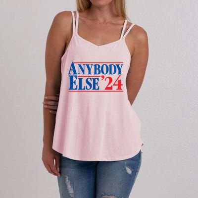 Anybody Else 24 Election 2024 Anti Biden Trump Desantis Vote Gift Women's Strappy Tank