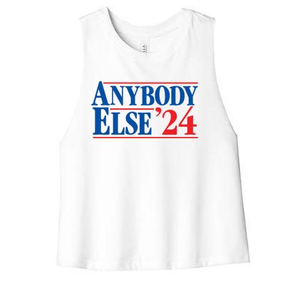 Anybody Else 24 Election 2024 Anti Biden Trump Desantis Vote Gift Women's Racerback Cropped Tank