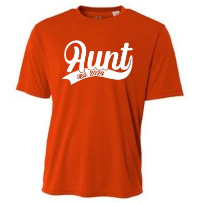 Aunt Est. 2024 New Baby Niece Nephew Cooling Performance Crew T-Shirt