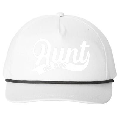 Aunt Est. 2024 New Baby Niece Nephew Snapback Five-Panel Rope Hat