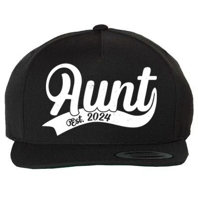 Aunt Est. 2024 New Baby Niece Nephew Wool Snapback Cap