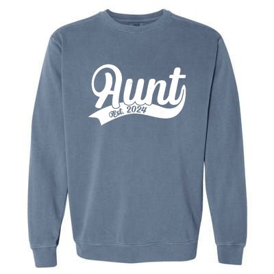 Aunt Est. 2024 New Baby Niece Nephew Garment-Dyed Sweatshirt