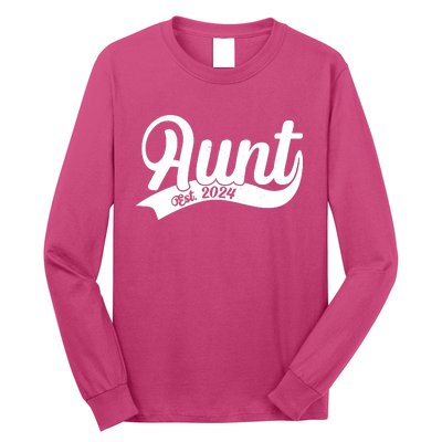 Aunt Est. 2024 New Baby Niece Nephew Long Sleeve Shirt