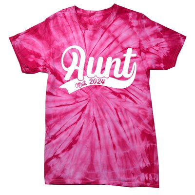 Aunt Est. 2024 New Baby Niece Nephew Tie-Dye T-Shirt