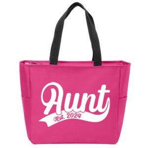 Aunt Est. 2024 New Baby Niece Nephew Zip Tote Bag