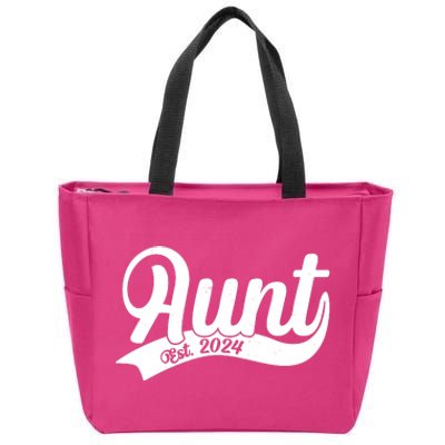 Aunt Est. 2024 New Baby Niece Nephew Zip Tote Bag