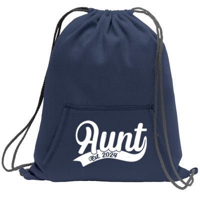 Aunt Est. 2024 New Baby Niece Nephew Sweatshirt Cinch Pack Bag