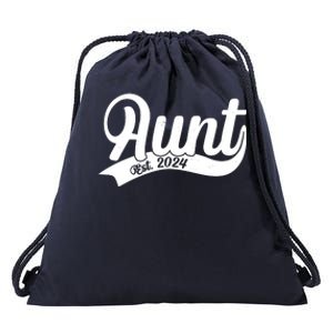 Aunt Est. 2024 New Baby Niece Nephew Drawstring Bag