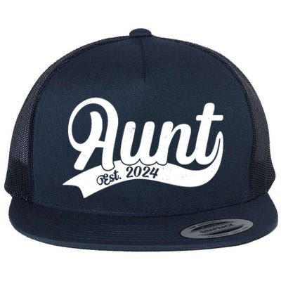 Aunt Est. 2024 New Baby Niece Nephew Flat Bill Trucker Hat