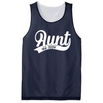 Aunt Est. 2024 New Baby Niece Nephew Mesh Reversible Basketball Jersey Tank