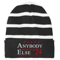 Anybody Else 24 Election Funny Striped Beanie with Solid Band