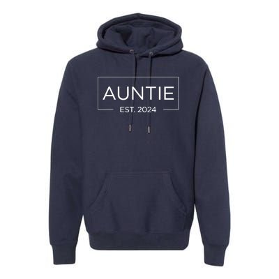 Auntie Est. 2024 Pregnancy Announcement New Auntie 2024 Premium Hoodie