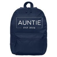 Auntie Est. 2024 Pregnancy Announcement New Auntie 2024 16 in Basic Backpack