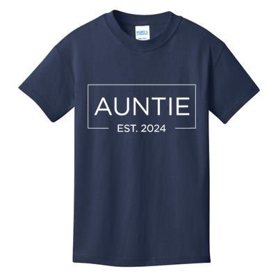 Auntie Est. 2024 Pregnancy Announcement New Auntie 2024 Kids T-Shirt