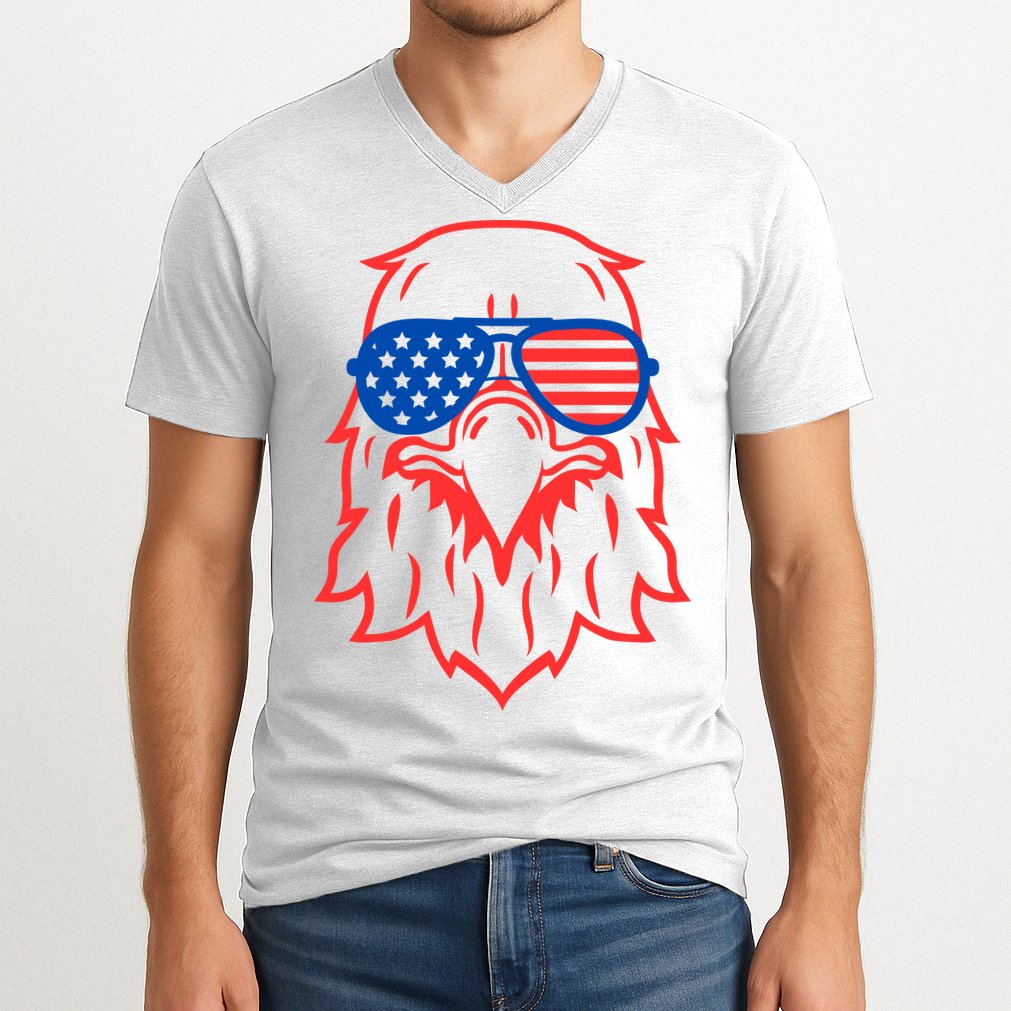 American Eagle 4th Of July Festive V-Neck T-Shirt