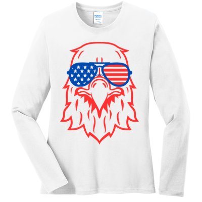 American Eagle 4th Of July Festive Ladies Long Sleeve Shirt