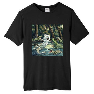 American Eskimo Alligator Fight Tall Fusion ChromaSoft Performance T-Shirt