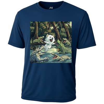 American Eskimo Alligator Fight Cooling Performance Crew T-Shirt