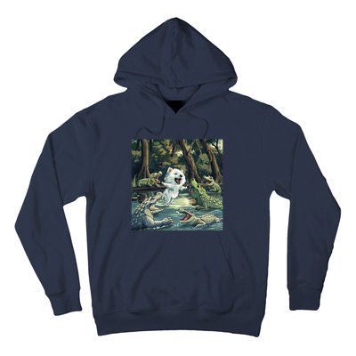 American Eskimo Alligator Fight Hoodie