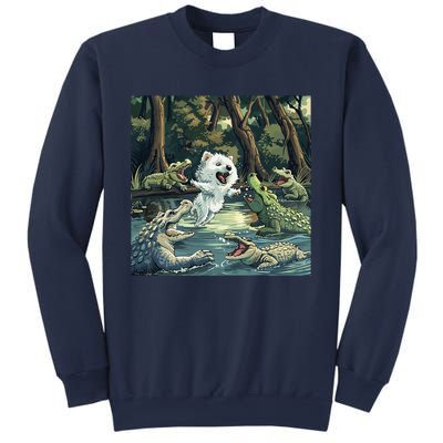 American Eskimo Alligator Fight Sweatshirt