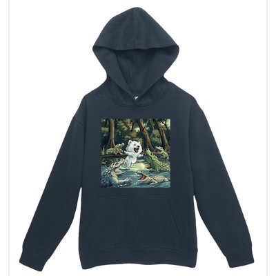 American Eskimo Alligator Fight Urban Pullover Hoodie