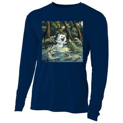 American Eskimo Alligator Fight Cooling Performance Long Sleeve Crew