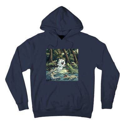 American Eskimo Alligator Fight Tall Hoodie