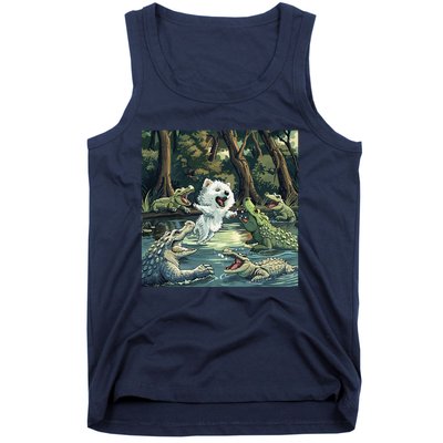 American Eskimo Alligator Fight Tank Top