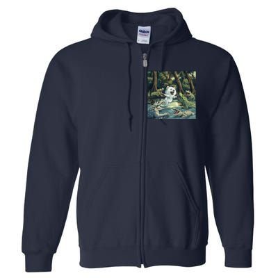 American Eskimo Alligator Fight Full Zip Hoodie