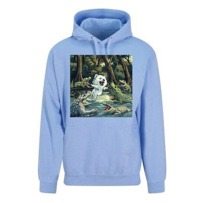 American Eskimo Alligator Fight Unisex Surf Hoodie