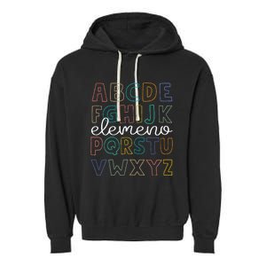 ABC Elemeno Alphabet Kindergarten Teachers Back to School Garment-Dyed Fleece Hoodie