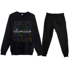 ABC Elemeno Alphabet Kindergarten Teachers Back to School Premium Crewneck Sweatsuit Set