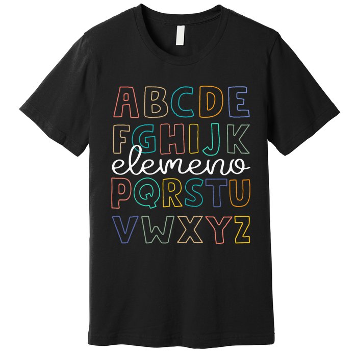 ABC Elemeno Alphabet Kindergarten Teachers Back to School Premium T-Shirt