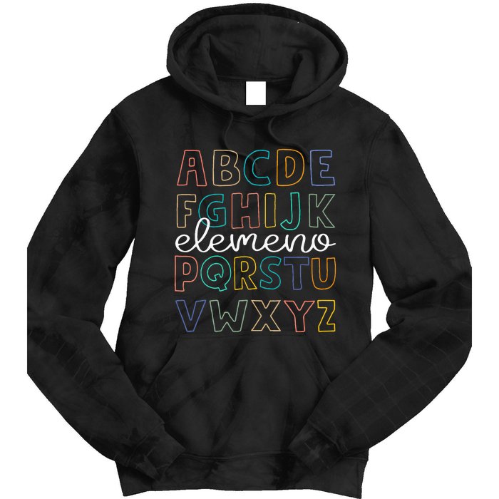 ABC Elemeno Alphabet Kindergarten Teachers Back to School Tie Dye Hoodie