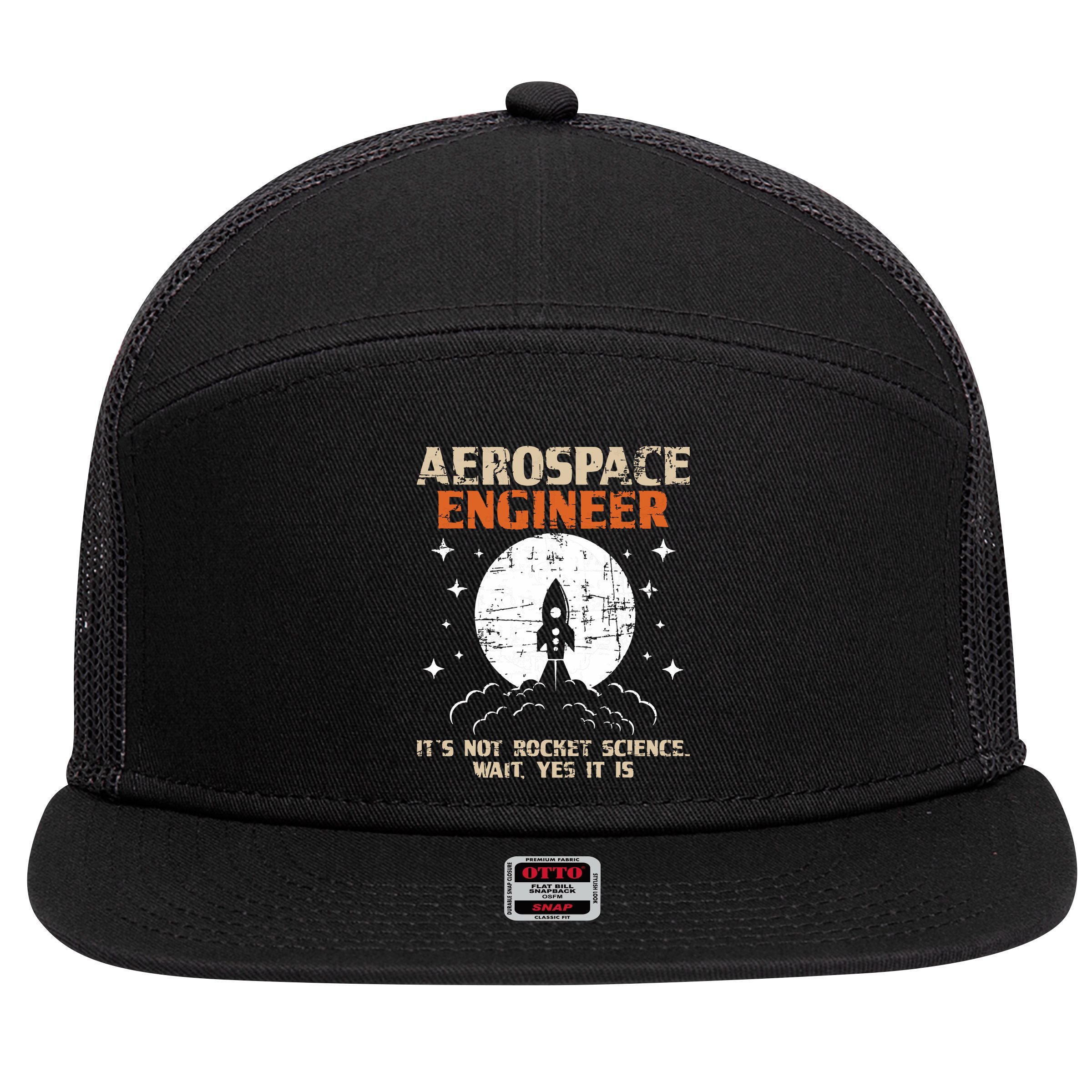 Aerospace Engineer Aeronautical Engineering Aviation Lover 7 Panel Mesh Trucker Snapback Hat