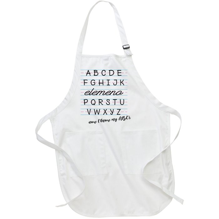 ABC Elemeno Alphabet Kindergarten Preschool Teacher Full-Length Apron With Pockets