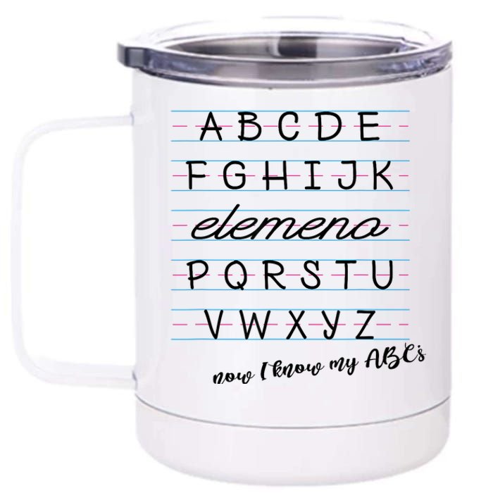 ABC Elemeno Alphabet Kindergarten Preschool Teacher 12 oz Stainless Steel Tumbler Cup