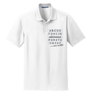 ABC Elemeno Alphabet Kindergarten Preschool Teacher Dry Zone Grid Polo