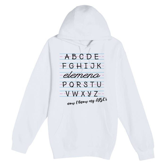 ABC Elemeno Alphabet Kindergarten Preschool Teacher Premium Pullover Hoodie