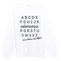 ABC Elemeno Alphabet Kindergarten Preschool Teacher Premium Crewneck Sweatshirt