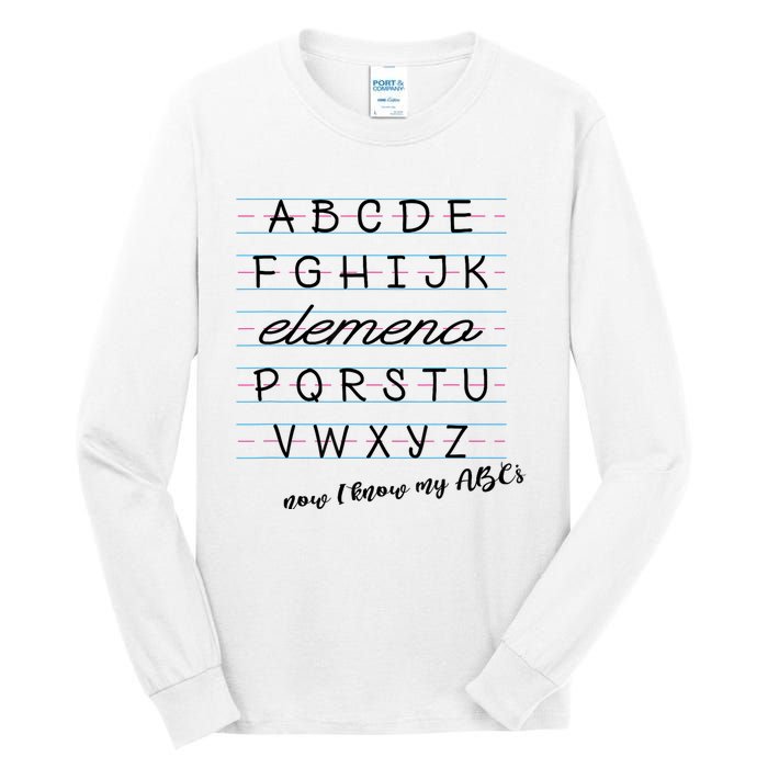 ABC Elemeno Alphabet Kindergarten Preschool Teacher Tall Long Sleeve T-Shirt