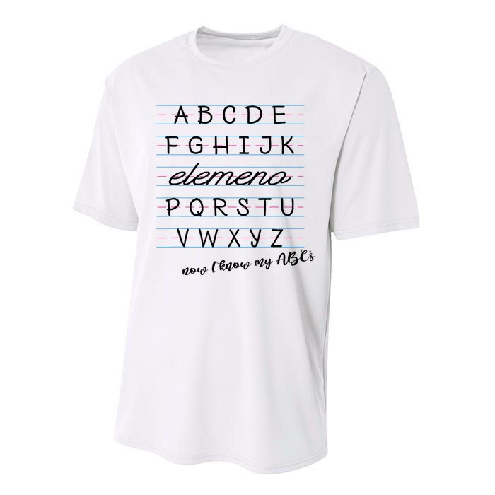 ABC Elemeno Alphabet Kindergarten Preschool Teacher Performance Sprint T-Shirt