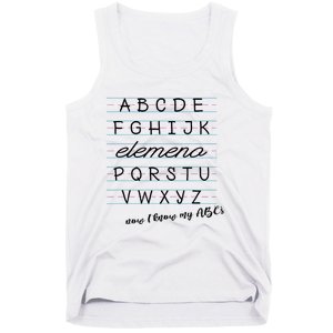 ABC Elemeno Alphabet Kindergarten Preschool Teacher Tank Top