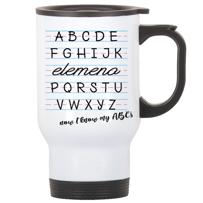 ABC Elemeno Alphabet Kindergarten Preschool Teacher Stainless Steel Travel Mug