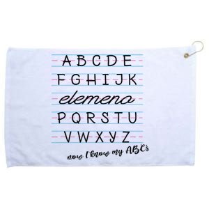 ABC Elemeno Alphabet Kindergarten Preschool Teacher Grommeted Golf Towel