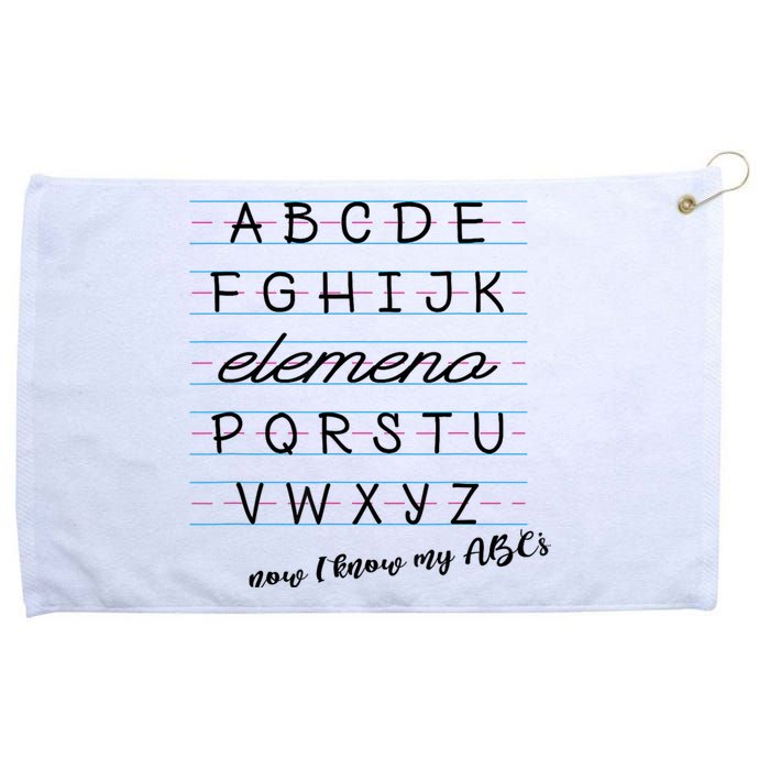 ABC Elemeno Alphabet Kindergarten Preschool Teacher Grommeted Golf Towel