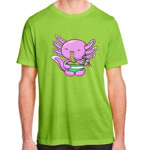 Axolotl Eating A Bowl Of Ramen Anime Funny Cute Adult ChromaSoft Performance T-Shirt