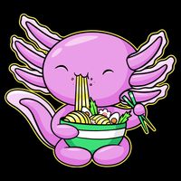 Axolotl Eating A Bowl Of Ramen Anime Funny Cute Cooling Performance Crew T-Shirt
